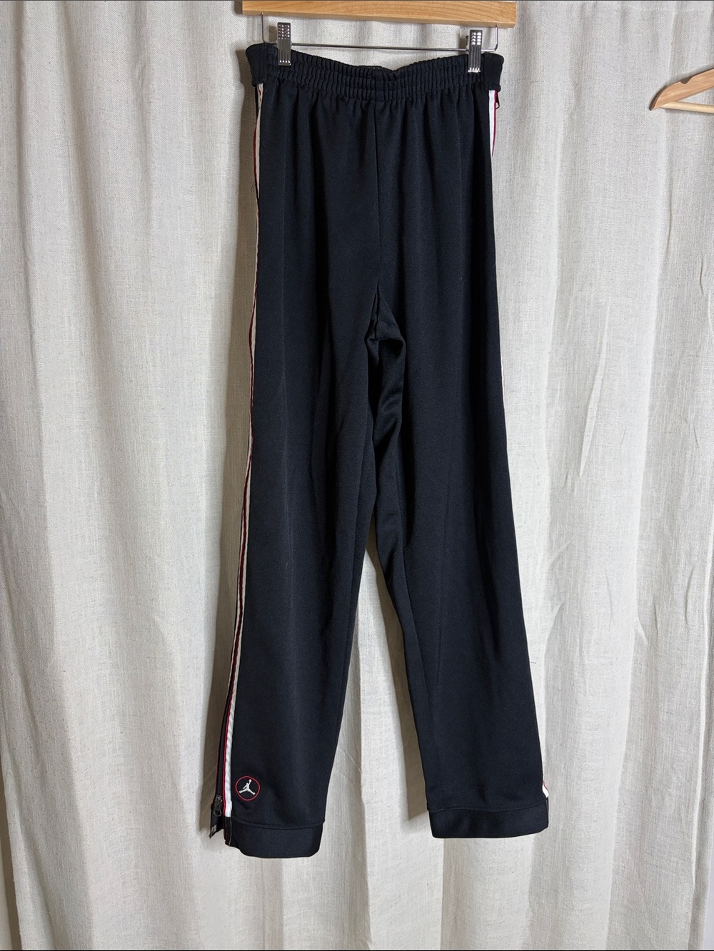 Jordan Black Sweatpants with Red and White Side Stripe